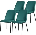 ML-Design Esszimmerst&uuml;hle 4er-Set Petrol, gepolstert, Polyesterbezug,...