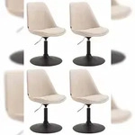 CLP 4er Set Esszimmerst&uuml;hle Maverick Stoff creme/schwarz