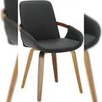 CLP Esszimmerstuhl Bertol Kunstleder HBT: 85x53x58 cm walnuss/schwarz