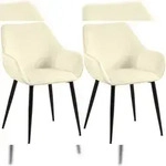 CLP 2er Set Esszimmerstuhl Luena creme/Samt