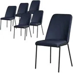 ML-Design Esszimmerstuhl 6er Set Dunkelblau, moderne Polsterst&uuml;hle mit...