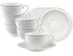Villeroy & Boch Gray Pearl Cappuccinotasse mit Untertasse 310 ml 6er Set