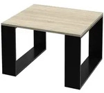 ML-Design Couchtisch 65x65x40 cm Eicheoptik-Schwarz Kufenbeine Quadratisch Modern