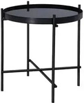 WOMO-DESIGN Beistelltisch &Oslash;43&times;45 cm, Schwarz, Metall/Glas, rund, Unikat,...