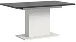 Ebuy24 Motion Esstisch S&auml;ulenfu&szlig; 90x150/190cm inkl. 1 Einlegeplatte grau, wei&szlig;.
