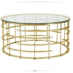 SalesFever Couchtisch &Oslash; 90 cm | Tischplatte Sicherheitsglas 8 mm | Gestell