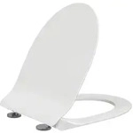 CREAVIT NESS WC-Sitz wei&szlig; gl&auml;nzend Softclose Duroplast Edelstahl Scharniere