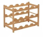 Relaxdays Weinregal, 12 Flaschen, Bambus, HBT 30 x 45 x 23,5 cm, Weinhalter...