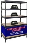 PROREGAL Schwerlastregal Rivet HxBxT 180x120x60cm Fachlast 250kg, Innovatives