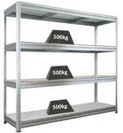 Proregal Schwerlastregal DINO | HxBxT 180x200x60cm | 4 Melamin-Ebenen 16mm |...