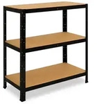 shelfplaza BLACK 90x120x40 cm Schwerlastregal in schwarz mit 3 B&ouml;den und 175 kg