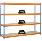 PROREGAL Schwerlastregal WOOD BEAST FOUR | HxBxT 200x240x90cm | 4 Ebenen |...