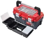 PROREGAL Werkzeugkoffer S | HxBxT 25,6x46,2x24,2cm | Polypylen | Schwarz/Rot