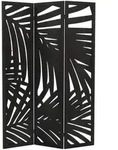 ML-Design Paravent Sapporo 3-teilig 170x121 cm Schwarz Holz Raumteiler Faltbar