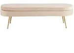 SalesFever Sitzpouf | oval | Samt | B 142 x T 45 x H 41 cm | Beige