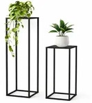 DanDiBo Pflanzenst&auml;nder 96587 Metall 100 cm und 80 cm Schwarz Eckig 2er Set