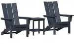 vidaXL Gartenstuhl 3 pcs Marineblau 80,5 x 74,5 x 92 cm Polyethylen