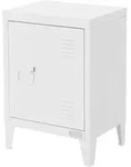 ML-Design Nachttisch Wei&szlig; 40&times;30&times;58 cm, Stahl, T&uuml;rgriff links,...