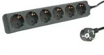 ROLINE 6-fach Steckdosenleiste ohne Schalter, schwarz, 3 m