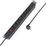 Sygonix SY-6736978 Steckdosenleiste 19 Zoll 6fach Schwarz Schutzkontakt 1 St.
