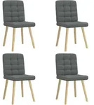 vidaXL Esszimmerst&uuml;hle 4 Stk. Dunkelgrau Stoff