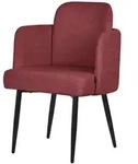 ML-Design Esszimmerstuhl Rot, Stoff, Armlehnen & Rattan-Optik R&uuml;ckenlehne,