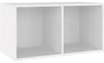vidaXL Schallplatten-Aufbewahrungsbox Wei&szlig; 71x34x36 cm Holzwerkstoff