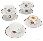 12tlg Authentic Italian Cappuccino-Set Tassen 200ml Untertassen f&uuml;r 6 Personen