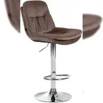 CLP Barhocker Laurel Samt braun/Metall in Chromoptik