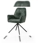 SalesFever Armlehnstuhl mit 360 Grad Drehfunktion | Bezug Vintage Samtvelours 