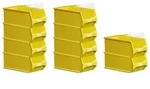 PROREGAL 10x Gelbe Sichtlagerbox 4.0 mit Abdeckung | HxBxT 15x20x35cm | 7,2...