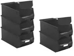 PROREGAL 5x Leitf&auml;hige Sichtlagerbox 4.0 mit Abdeckung | HxBxT 15x20x35cm | 7,2