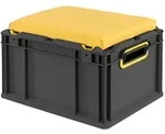 PROREGAL Eurobox NextGen Seat Box Gelb, HxBxT 26,5x30x40cm, 20 Liter, Griffe...