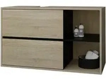 ML-Design Waschbeckenunterschrank H&auml;ngend Braun-Schwarz &ndash; 100x60x45,5 cm,