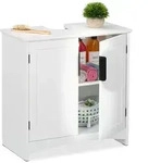 Relaxdays Waschbeckenunterschrank mit 2 T&uuml;ren, HxBxT: 60 x 60 x 30 cm, aus MDF,
