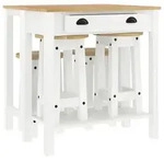 vidaXL 5-tlg. Bar-Set Wei&szlig; Massivholz Kiefer