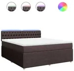 vidaXL Boxspringbett mit Matratze Dunkelbraun 180x200 cm Stoff