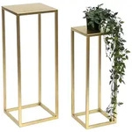 DanDiBo Blumenhocker Metall Gold Eckig Blumenst&auml;nder Beistelltisch 96506 2er...
