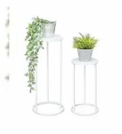DanDiBo Blumenhocker Metall Wei&szlig; Rund Blumenst&auml;nder Beistelltisch 96483 2er...