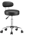 CASARIA&reg; Rollhocker mit Lehne H&ouml;henverstellbar Schwarz