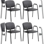 CLP 4er Set Stapelst&uuml;hle Ken Pro Kunstleder schwarz