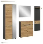 Ebuy24 Canu Garderobenm&ouml;bel Set C23 Eiche Dekor, grau.
