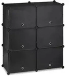 Relaxdays Schuhschrank, Steckschrank mit T&uuml;ren, HxBxT: 95 x 85 x 31,5 cm, 12