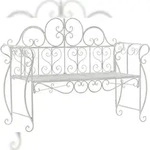 CLP Gartenbank Minna Metall HBT: 94x128x46 cm antik wei&szlig;