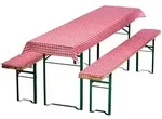 NYVI Bierbankauflagen Set 130x70 cm Rot Kariert - 1x Tischdecke f&uuml;r 110x50 cm