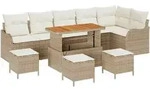 vidaXL Garten-Sofa-Set 10 pcs Beige Poly-Rattan
