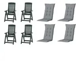 PROGARDEN Pro Garden Tampa SET bestehend aus 4x Klappsessel gr&uuml;n, 4x Auflage...