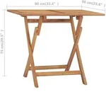 vidaXL Klappbarer Garten-Esstisch Massivholz Teak : Gr&ouml;&szlig;e - 90x60x75 cm
