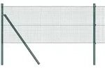 vidaXL Zaunpfosten Gr&uuml;n 25 x 0,5 m (12 x 12 mm Masche) Stahl