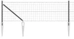 vidaXL Zaun mit Pfosten Grau 0,4 x 50 m Stahl und PVC